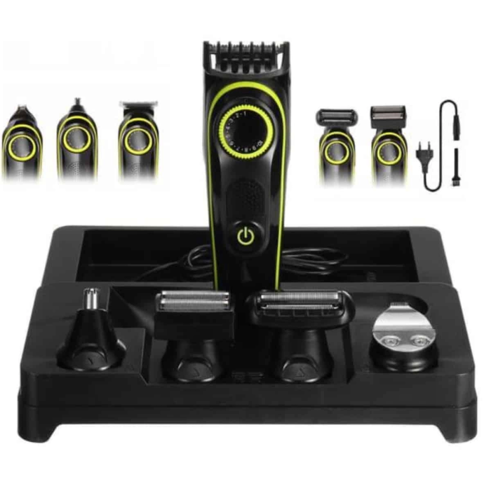 5 Başlıklı Şarjlı Tıraş Makinesi Led Ekran Saç Sakal Ense Tıraşına Uygun Bakım Seti