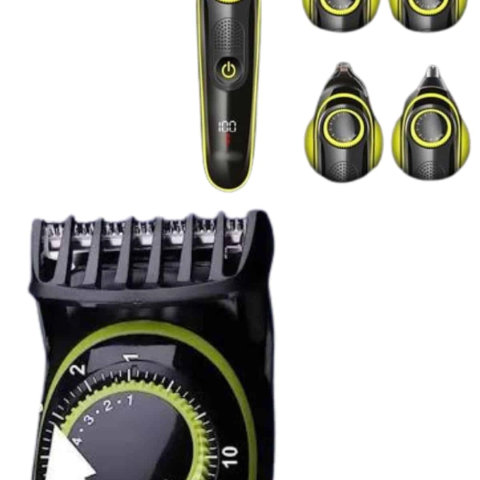 5 Başlıklı Şarjlı Tıraş Makinesi Led Ekran Saç Sakal Ense Tıraşına Uygun Bakım Seti
