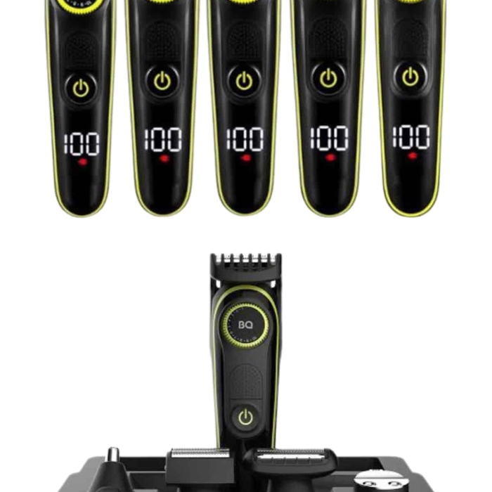 5 Başlıklı Şarjlı Tıraş Makinesi Led Ekran Saç Sakal Ense Tıraşına Uygun Bakım Seti