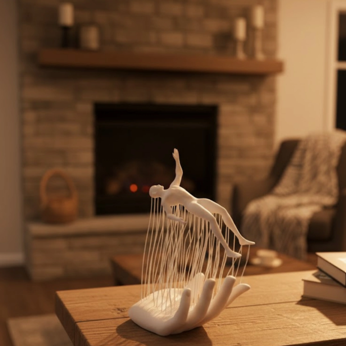 3d El İnsan Figürü Beyaz İskandinav Tarzı Dekoratif Obje