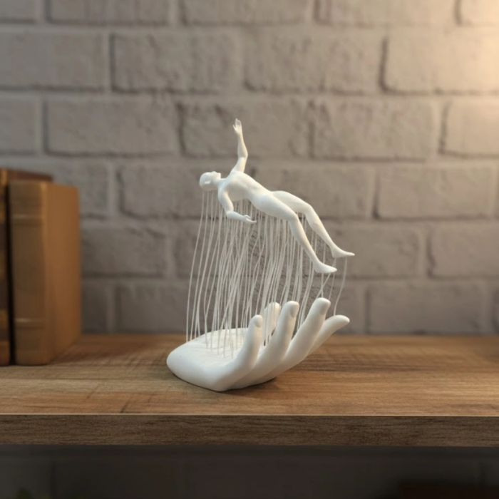 3d El Formlu İnsan Figürü Beyaz Modern Ev Ve Ofis Dekoru