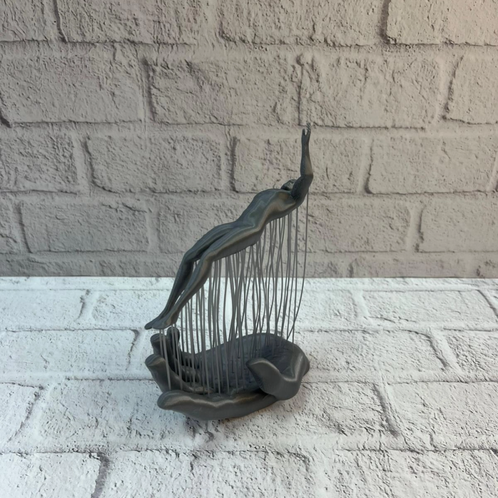 3d El İnsan Figürü Gri Soyut Modern Dekoratif Biblo