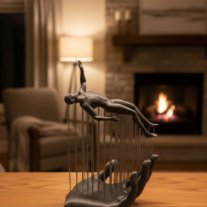 3d El İnsan Figürü Gri Modern Ev Ve Ofis Dekoru