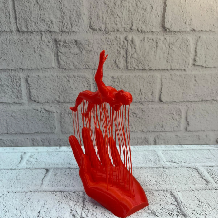 3d El İnsan Figürü Kırmızı Minimal Modern Ev Ve Ofis Dekoru 12x18 Cm