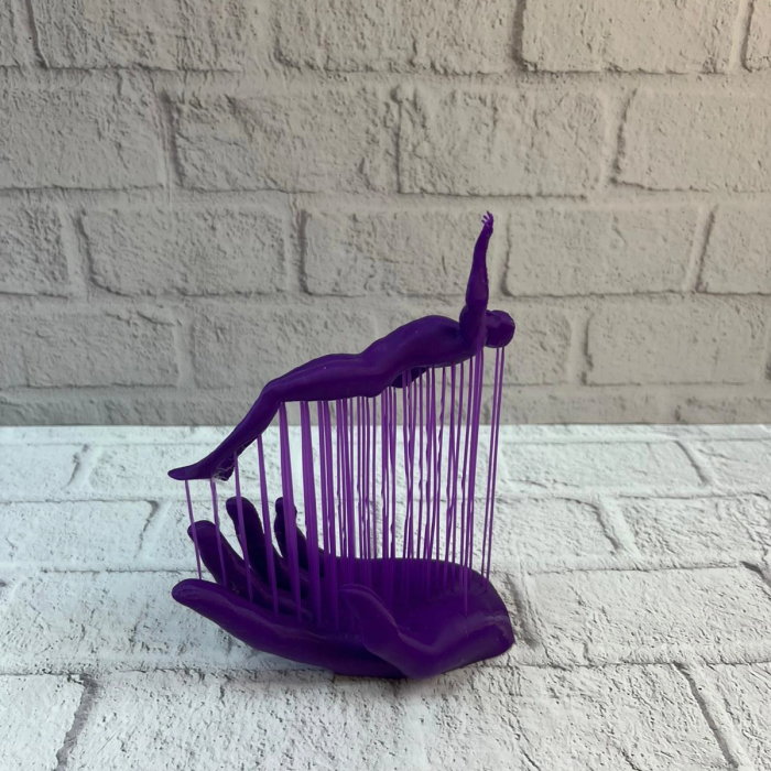 3d El İnsan Figürü Mor Modern Sanatsal Dekoratif Biblo 12x18 Cm