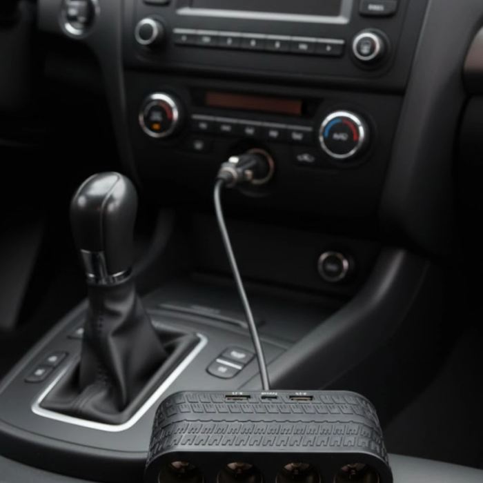 Araçlar İçin 4’lü Çakmak Çoklayıcı Type C Usb Ve Koruma Sistemli
