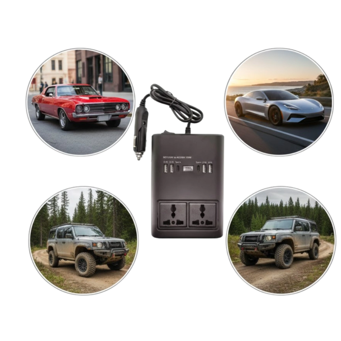 Araç İçin 12v 24v Güç Dönüştürücü 220v Priz Ve Usb Portlu