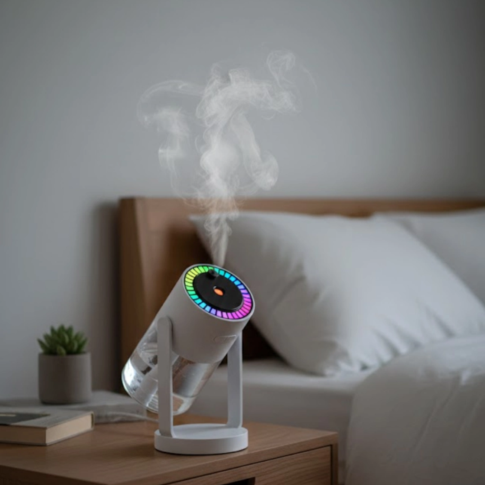 Araç Ve Ev İçin Hava Nemlendirici Projektörlü Sessiz Buhar