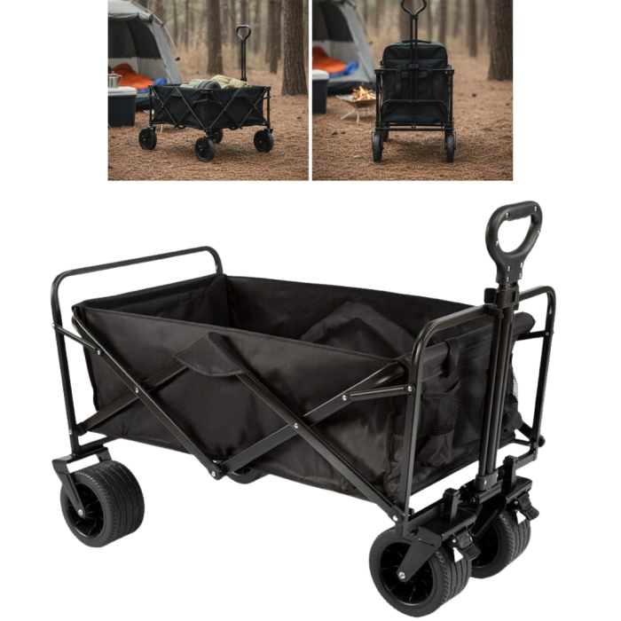 Katlanır Kamp Ve Plaj Arabası Büyük Kapasiteli Taşıma Vagonu