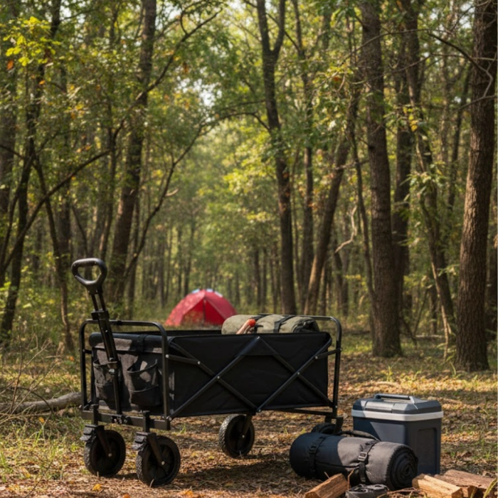Çok Amaçlı Katlanabilir Kamp Arabası Bahçe Alışveriş Taşıma Vagonu