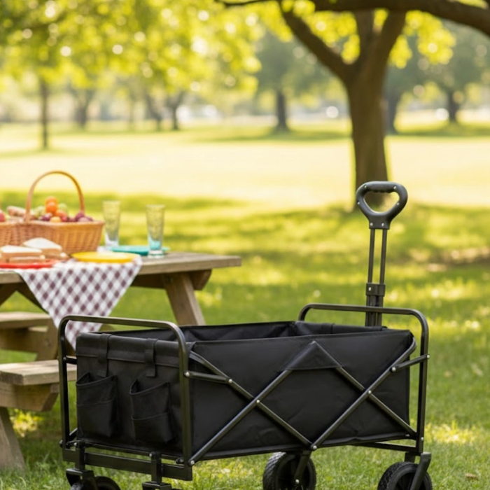 Katlanabilir Eşya Taşıma Arabası Kamp Plaj Ve Bahçe Kullanımına Uygun