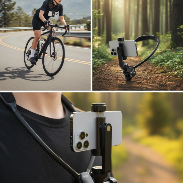 Esnek Silikon Boyun Montajlı Telefon Tutucu Canlı Yayın Ve Vlog Çekim