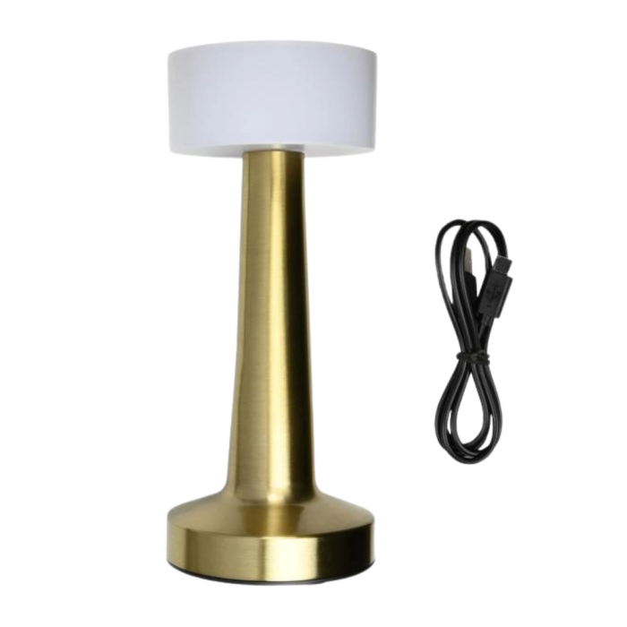 Modern Altın Gövdeli Led Masa Lambası 3 Işık Modlu