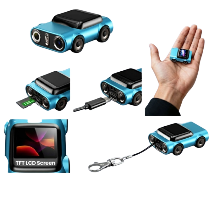 Kompakt Dash Kamera Usb Şarj Tf Kart Destekli