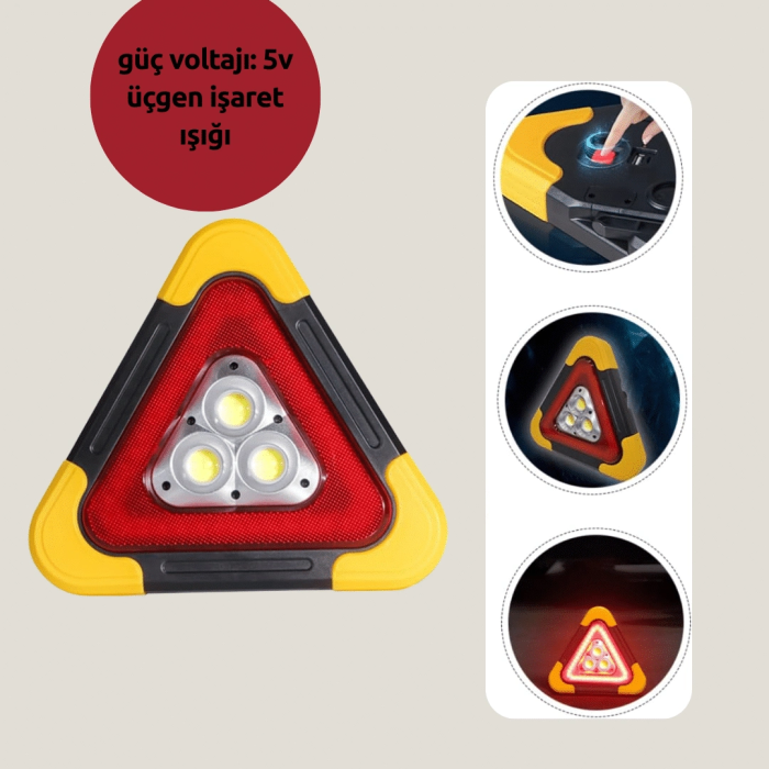 Alüminyum Gövdeli Led Üçgen Reflektörlü Acil Işık