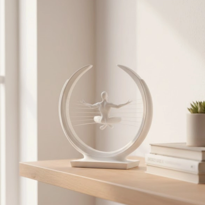 3d Zen Heykeli Modern Ay Tasarımlı Meditasyon Biblosu