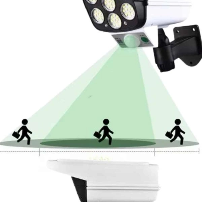 Solar Lamba Kamera Görünümlü Duvar Lambası Dönebilen Bahçe Aydınlatması