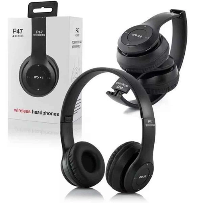 Bluetooth Kablosuz Kulaklık Siyah Wireless 5.0 Kulak Üstü Uzun Pil Ömrü