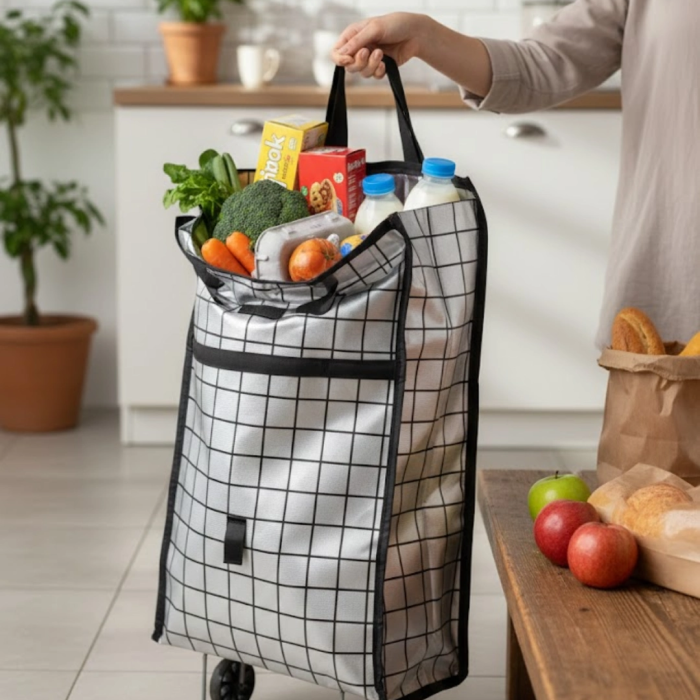 Sağlam Gövdeli Sessiz Tekerlekli Pazar Ve Market Çantası