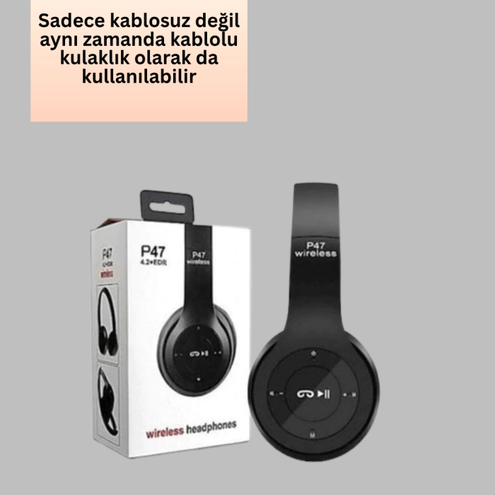 Bluetooth 5.0 Kablosuz Kulak Üstü Kulaklık | Stereo Ses Ve Katlanabilir Tasarım