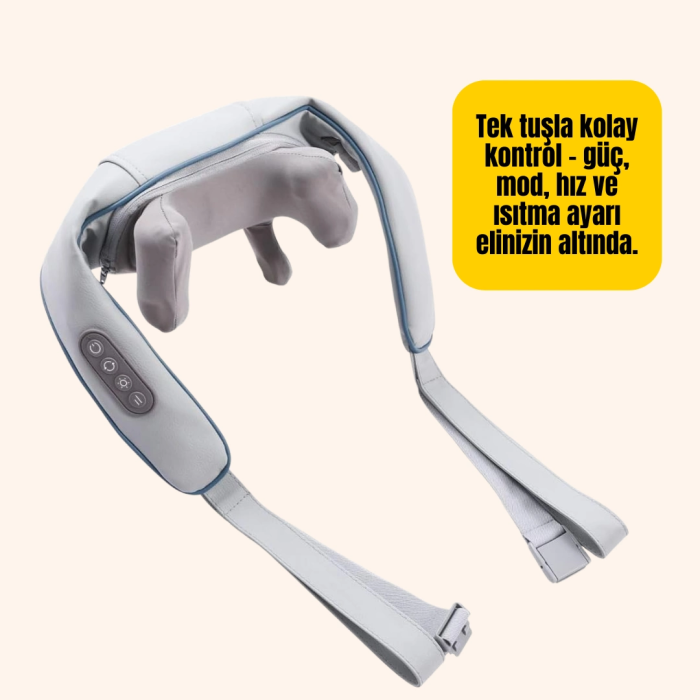 Kablosuz Boyun Ve Omuz Masaj Aleti | Isıtmalı Ve Yoğurmalı