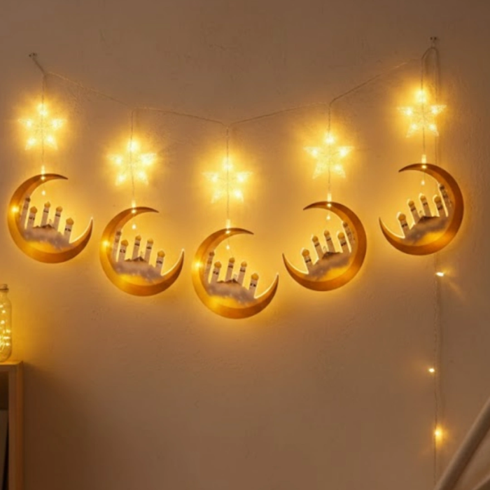 Ev İçi Ramazan Led Aydınlatma Saçağı 3 Metre Şık Tasarım