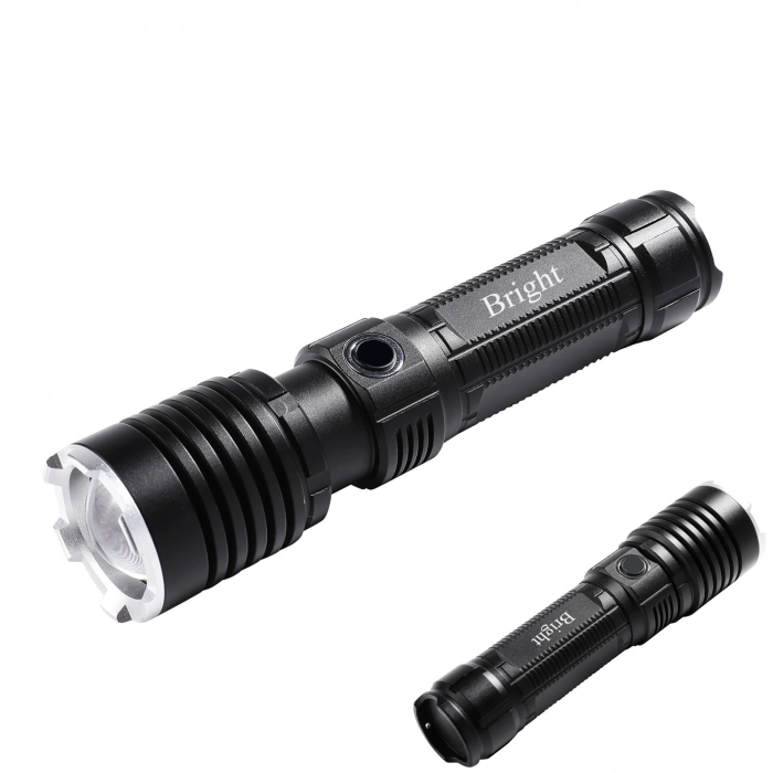 Bright Ght-5761 Xp50 Led 3 Mod Zoomlu Yağmur Suyu Geçirmez Şarjlı El Feneri