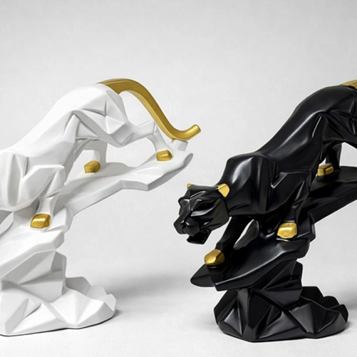 Dekoratif Polyester Panter Figürü