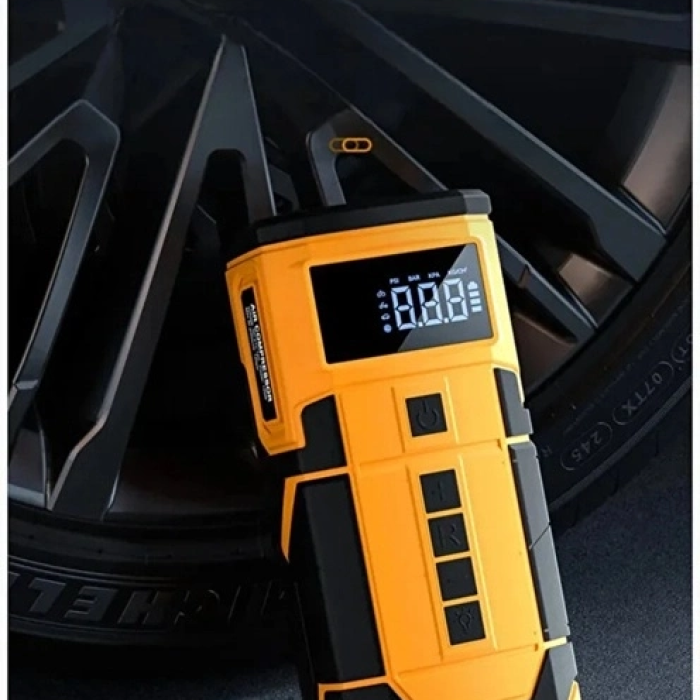 8000 Mah Taşnabilir Dijital Ekranlı Araç Akü Takviyeli,powerbank,ışıklı Oto Hava Kompresörü