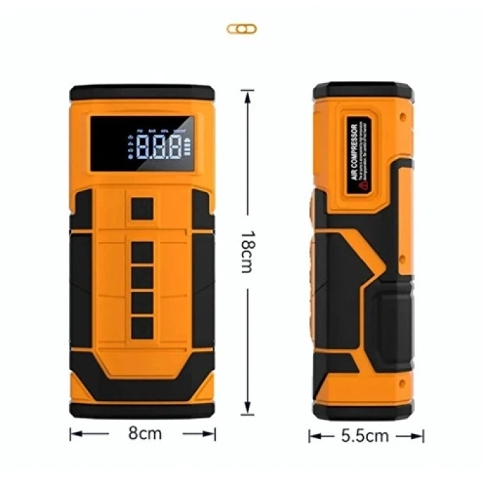 8000 Mah Taşnabilir Dijital Ekranlı Araç Akü Takviyeli,powerbank,ışıklı Oto Hava Kompresörü