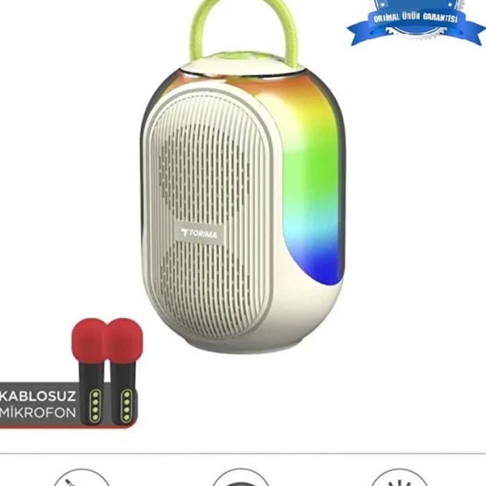 Bluetooth Hoparlör Çift Mikrofonlu Kablosuz Parti Speaker Beyaz