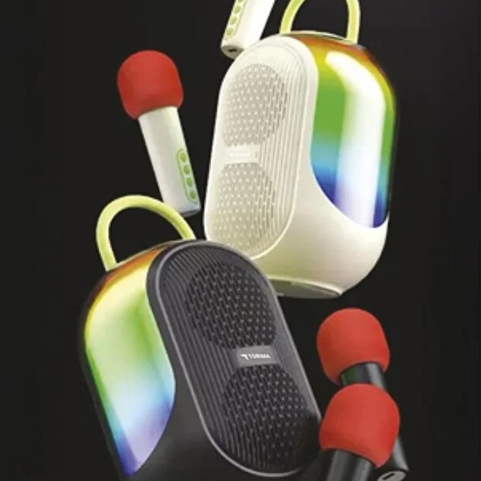 Bluetooth Hoparlör Çift Mikrofonlu Kablosuz Parti Speaker Beyaz