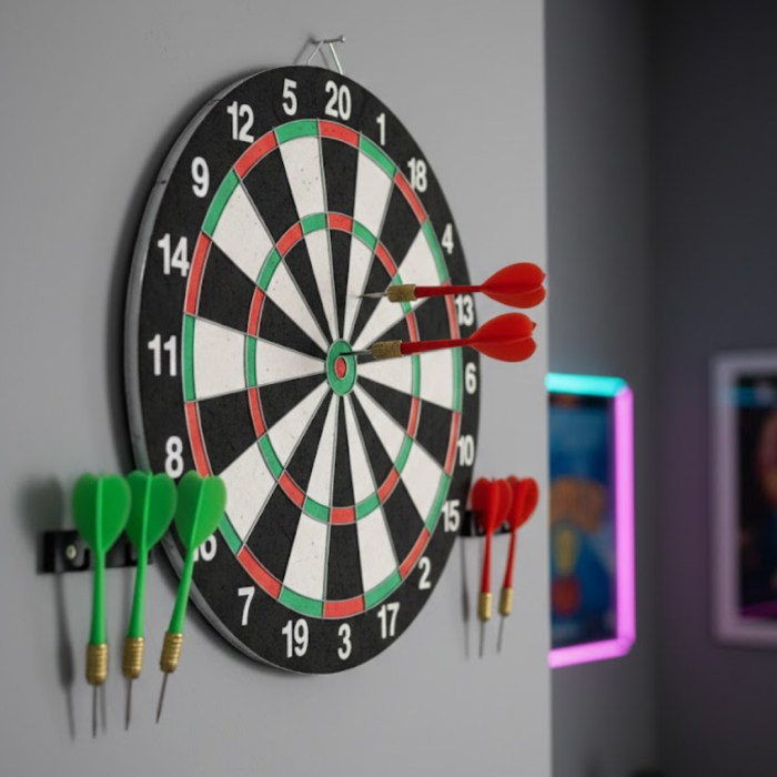 Şık Tasarımlı Dart Tahtası 12 İnç Dayanıklı Ahşap Gövde