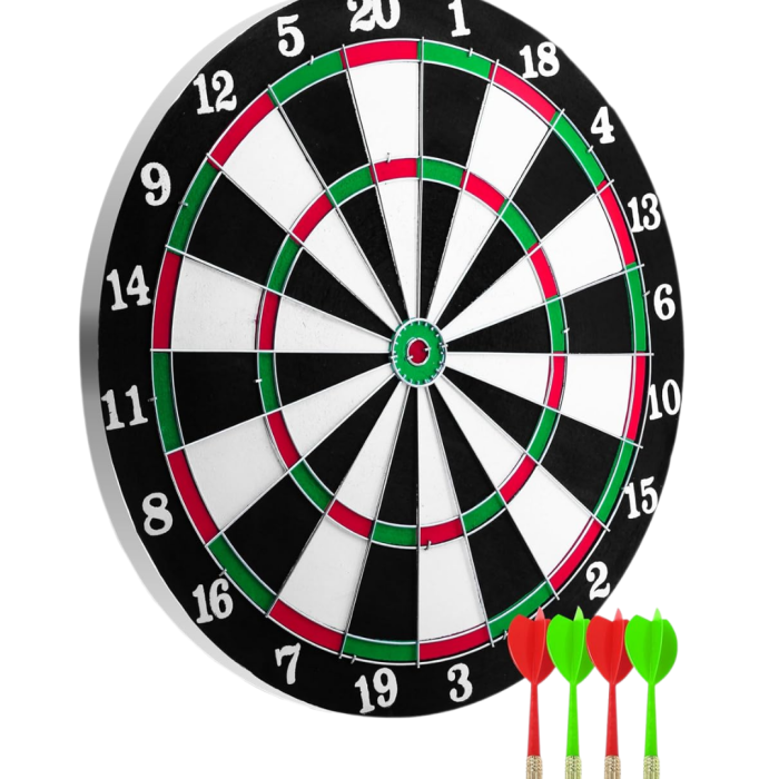 12 İnç Dart Tahtası 4 Adet Metal Uçlu Dart Oku Kolay Montajlı
