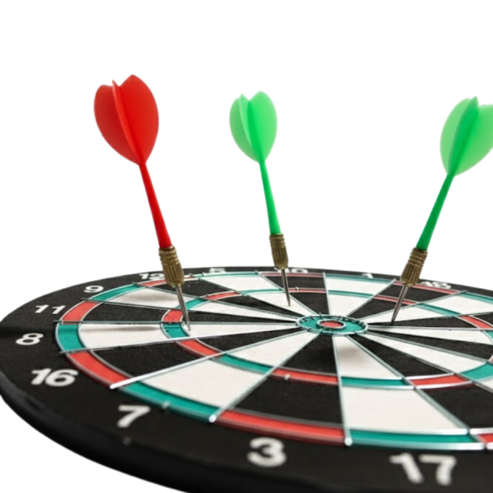 Şık Tasarımlı 15 İnç Dart Tahtası Metal Uçlu 4 Ok Seti