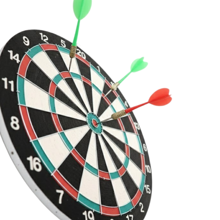 17 İnç Dart Tahtası Sağlam Ahşap Gövde ve Metal İğneli Dart Okları