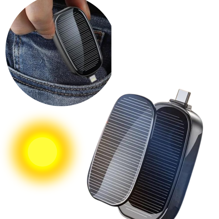 Güneş Enerjili Mini Powerbank 1200mAh Ultra İnce Taşınabilir