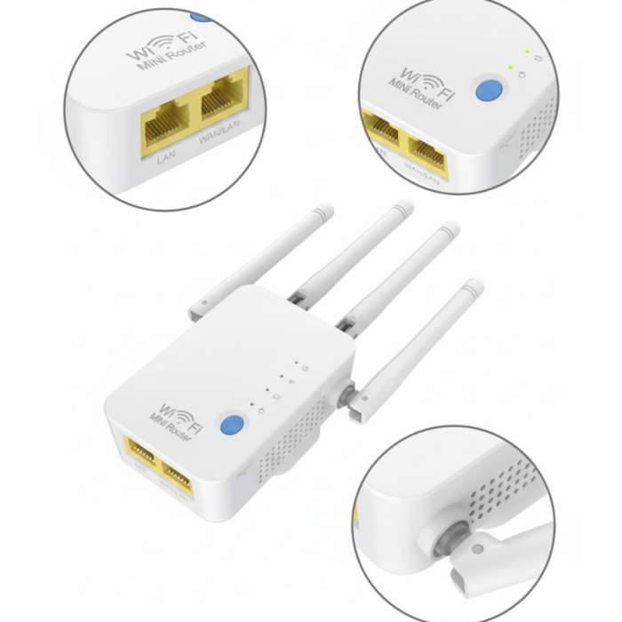 300Mbps WiFi Tekrarlayıcı WPS Güvenlikli AP Modlu Güçlendirici