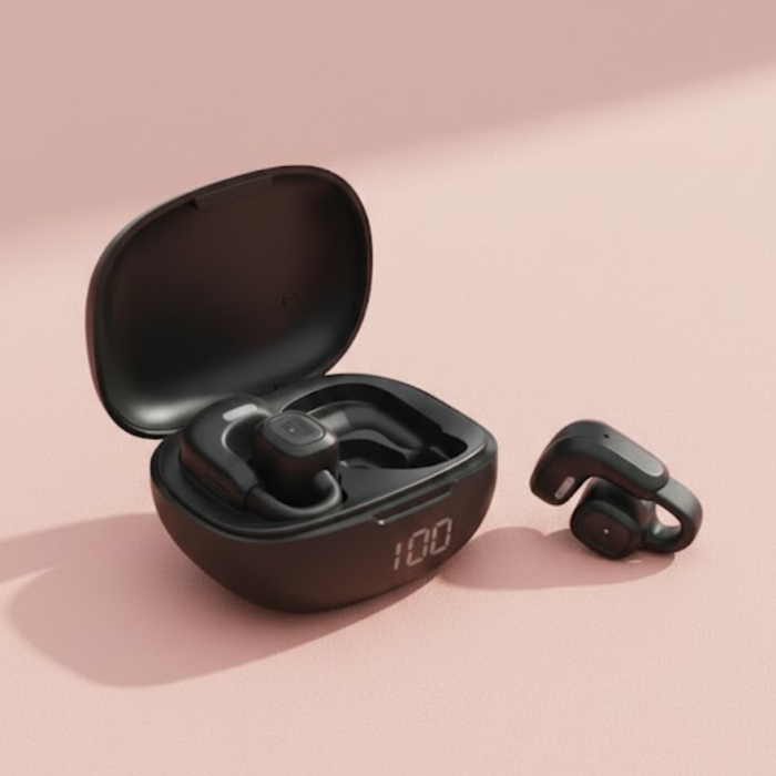 Açık Tasarım Kablosuz Bluetooth Spor Kulaklık LED Ekranlı