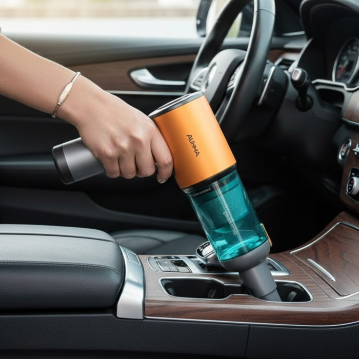 Araç İçi Mini El Süpürgesi Şarjlı Güçlü Vakum