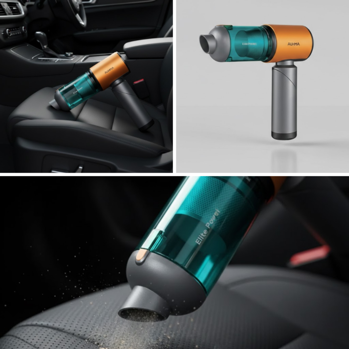 Araç İçin El Tipi Süpürge Güçlü Motor ve Uzun Pil Ömrü