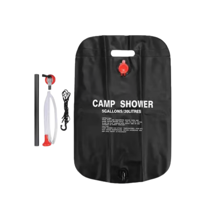 20 Litre Güneş Enerjili Kamp Duşu PVC Dayanıklı Taşınabilir Duş Torbası