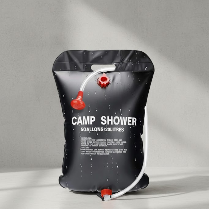 Solar Kamp Duşu 20 Litre Taşınabilir Şeffaf Su Seviyeli Dış Mekan Duş Sistemi