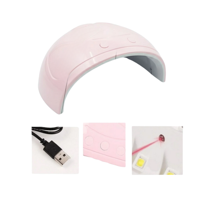 Ultraviyole Işıklı 15 Ledli 45W Oje Kurutucu Makine Pembe