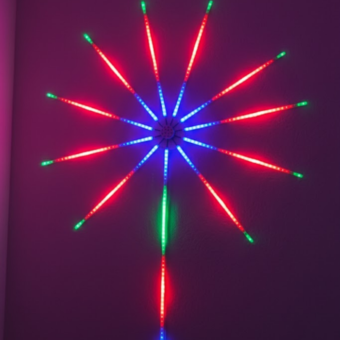 Akıllı RGB LED Havai Fişek Duvar Lambası Kumandalı ve Uygulama Kontrollü