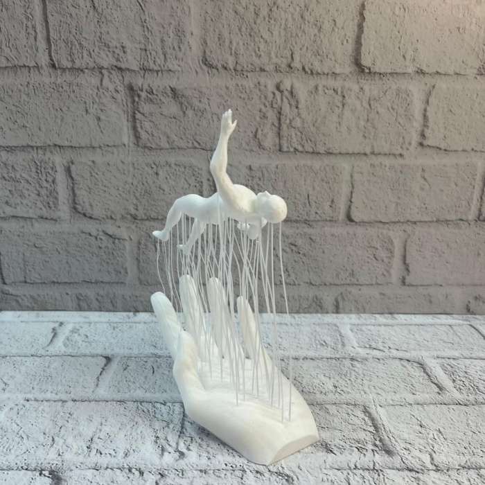 3D El İnsan Figürü Beyaz Modern Sanatsal Dekoratif Biblo