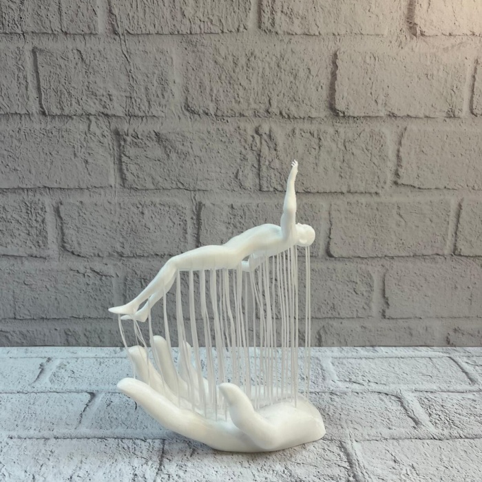 3D El İnsan Figürü Beyaz İskandinav Tarzı Dekoratif Obje