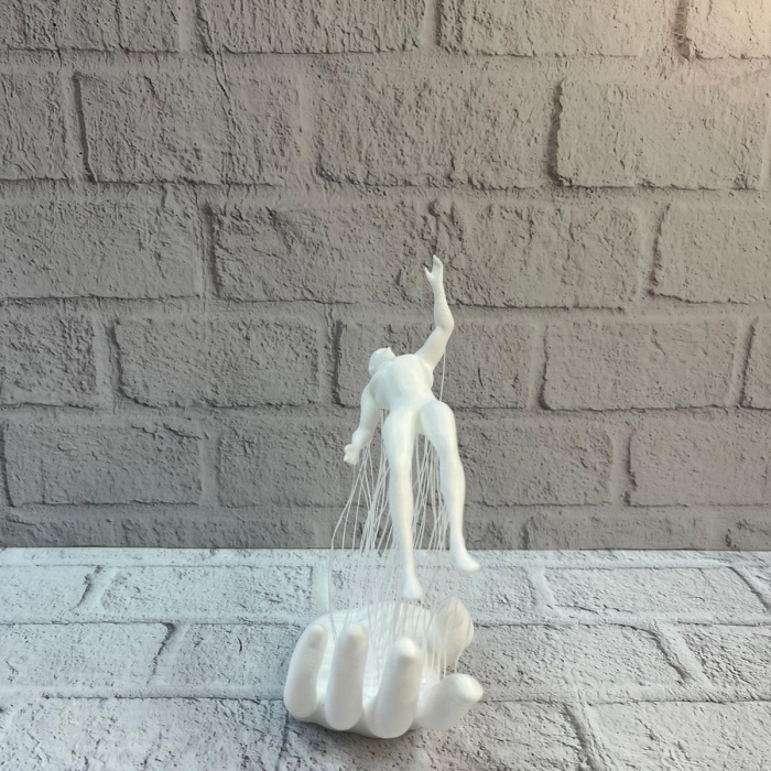 3D El Formlu İnsan Figürü Beyaz Modern Ev ve Ofis Dekoru