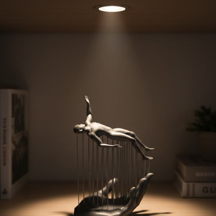 3D El İnsan Figürü Gri Soyut Modern Dekoratif Biblo