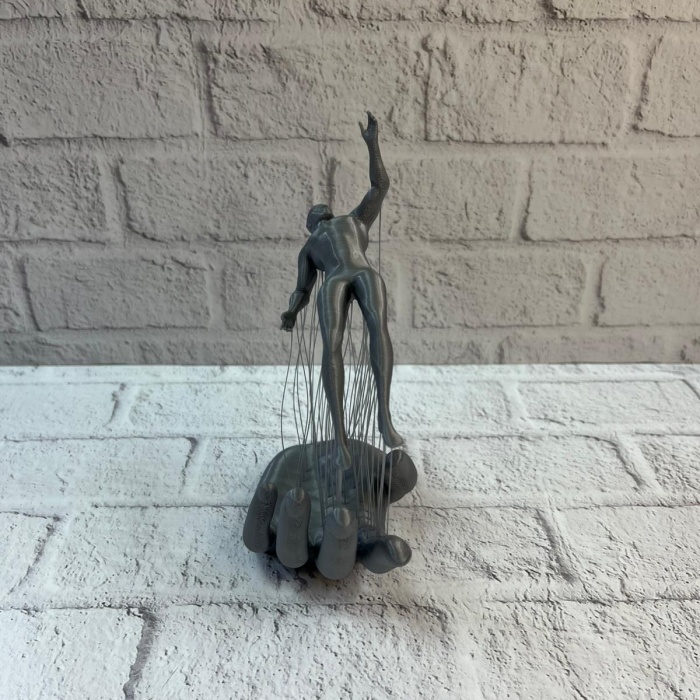 3D El İnsan Figürü Gri Soyut Modern Dekoratif Biblo